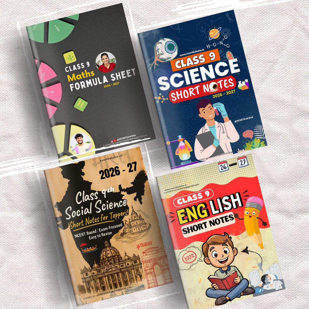 Class 9 Combo Maths + Science + SST + English Formula Sheet / Book / Topper's Notes / Short Notes 2026-2027