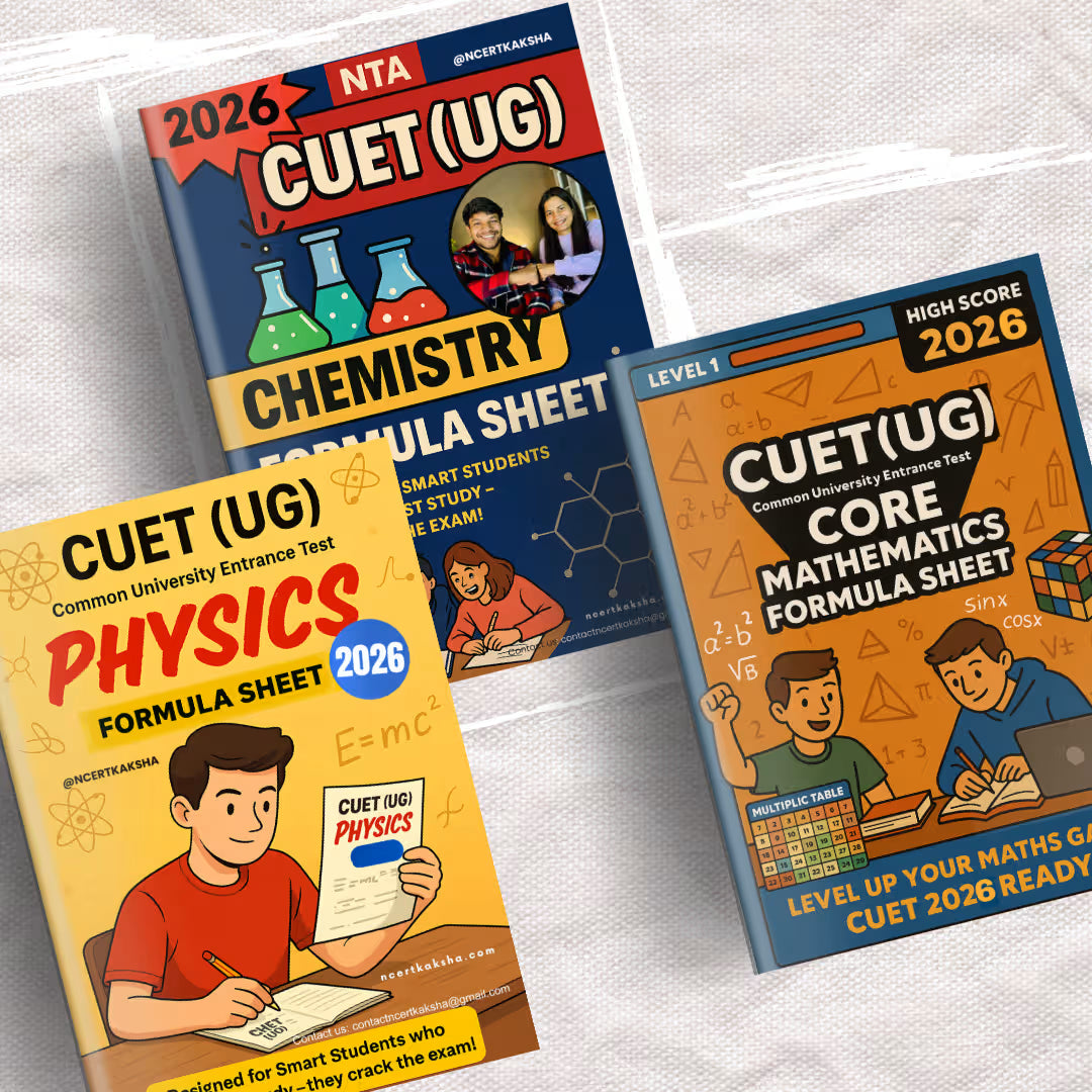 CUET Physics + Chemistry + Maths  Formula Sheet / Book | CUET Physics + Chemistry + Maths Topper's Notes