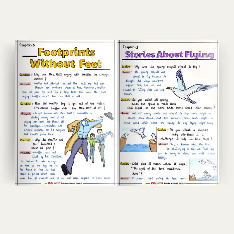 Class 10 English notes colour-coded summary page NCERT Kaksha
