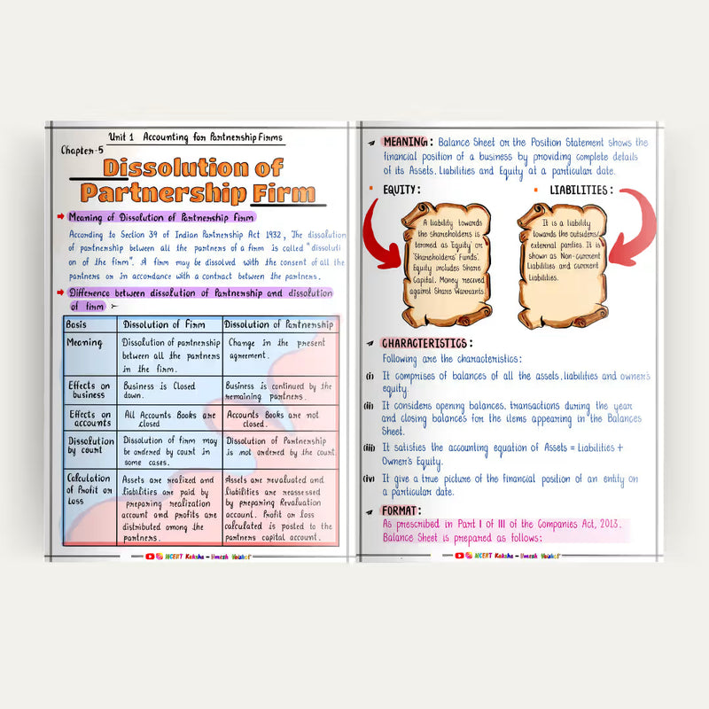 Class 12 Accountancy handwritten notes neat layout NCERT Kaksha