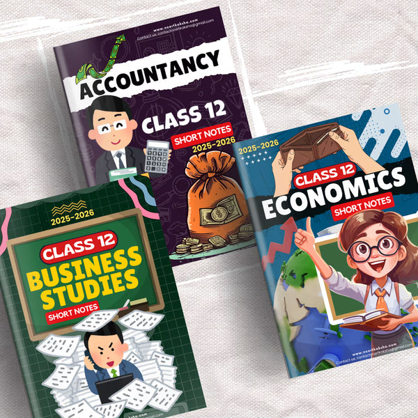 Class 12 Economics, Accountancy & Business Studies combo short Notes / Book