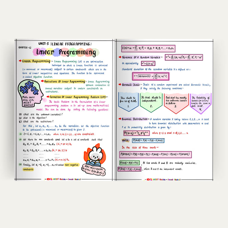 Class 12 Maths topper handwritten notes neat layout
