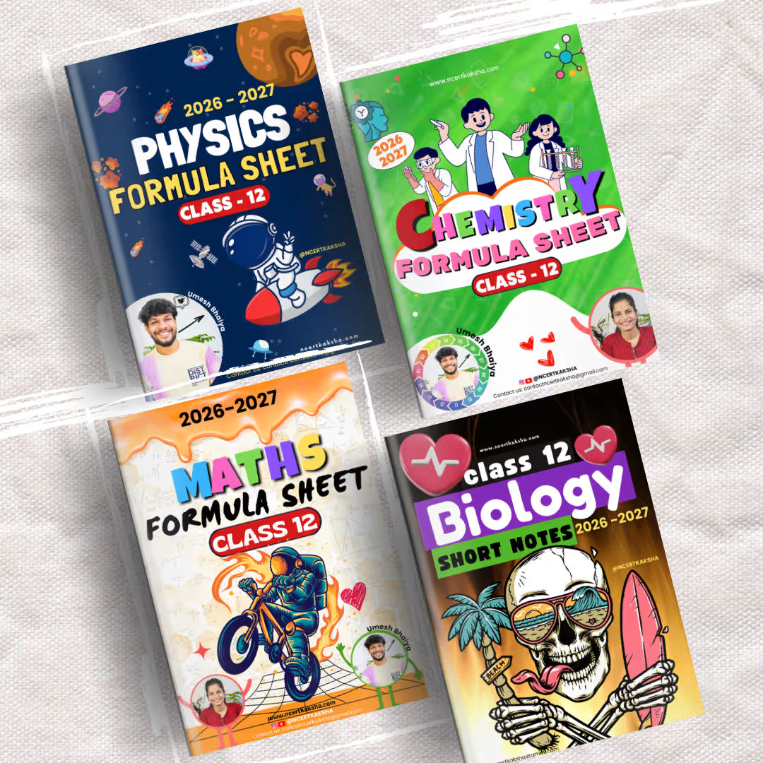 Class 12 Physics, Chemistry , Maths & Biology (PCMB Combo) Formula Sheet / Book / Topper's Notes 2026-2027
