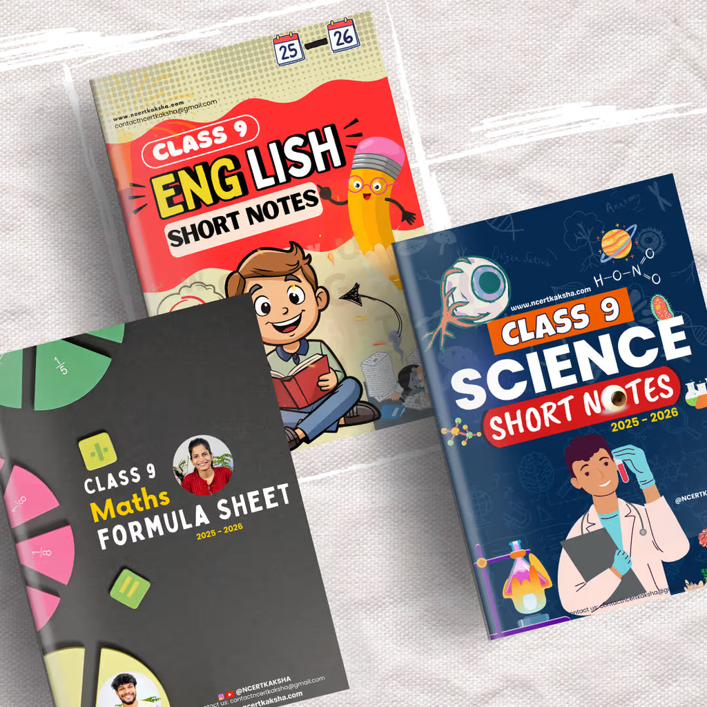 Class 9 Maths + Science + English Formula Sheet / Book | Class 9 Maths + Science + English Topper's Notes
