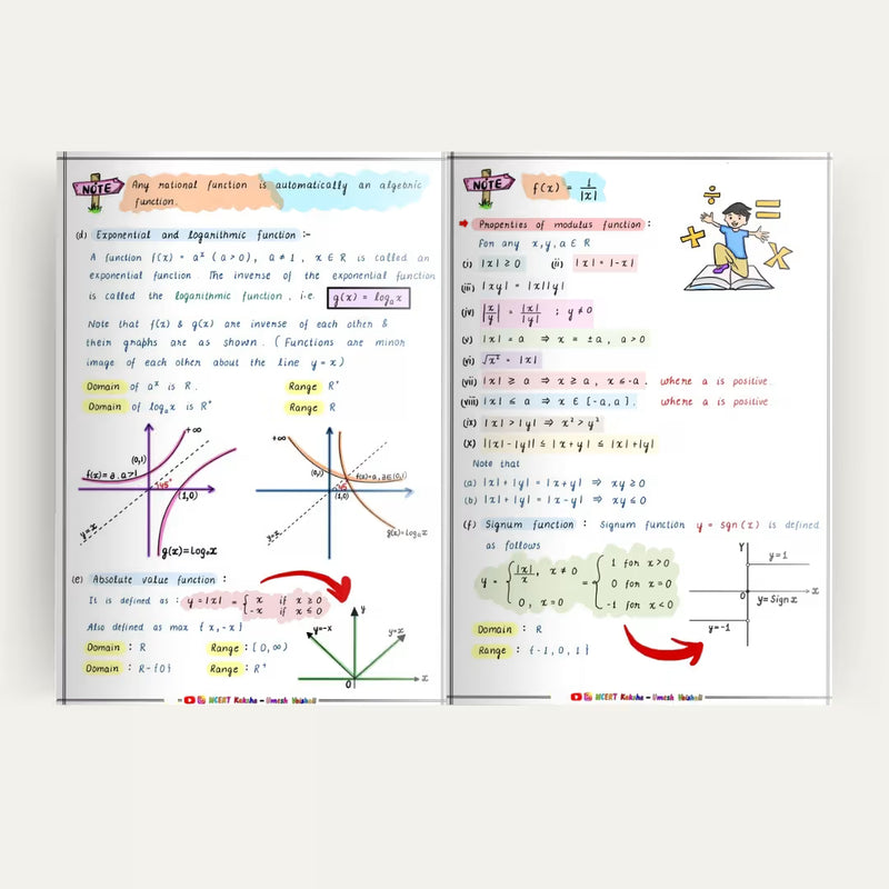 IIT JEE Maths formula sheet colour-coded page NCERT Kaksha