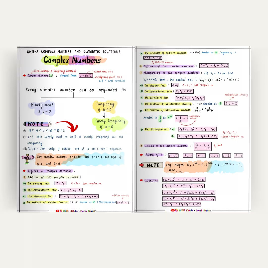 IIT JEE 2026 Mathematics Formula Sheet + Short Notes Topper Notes
