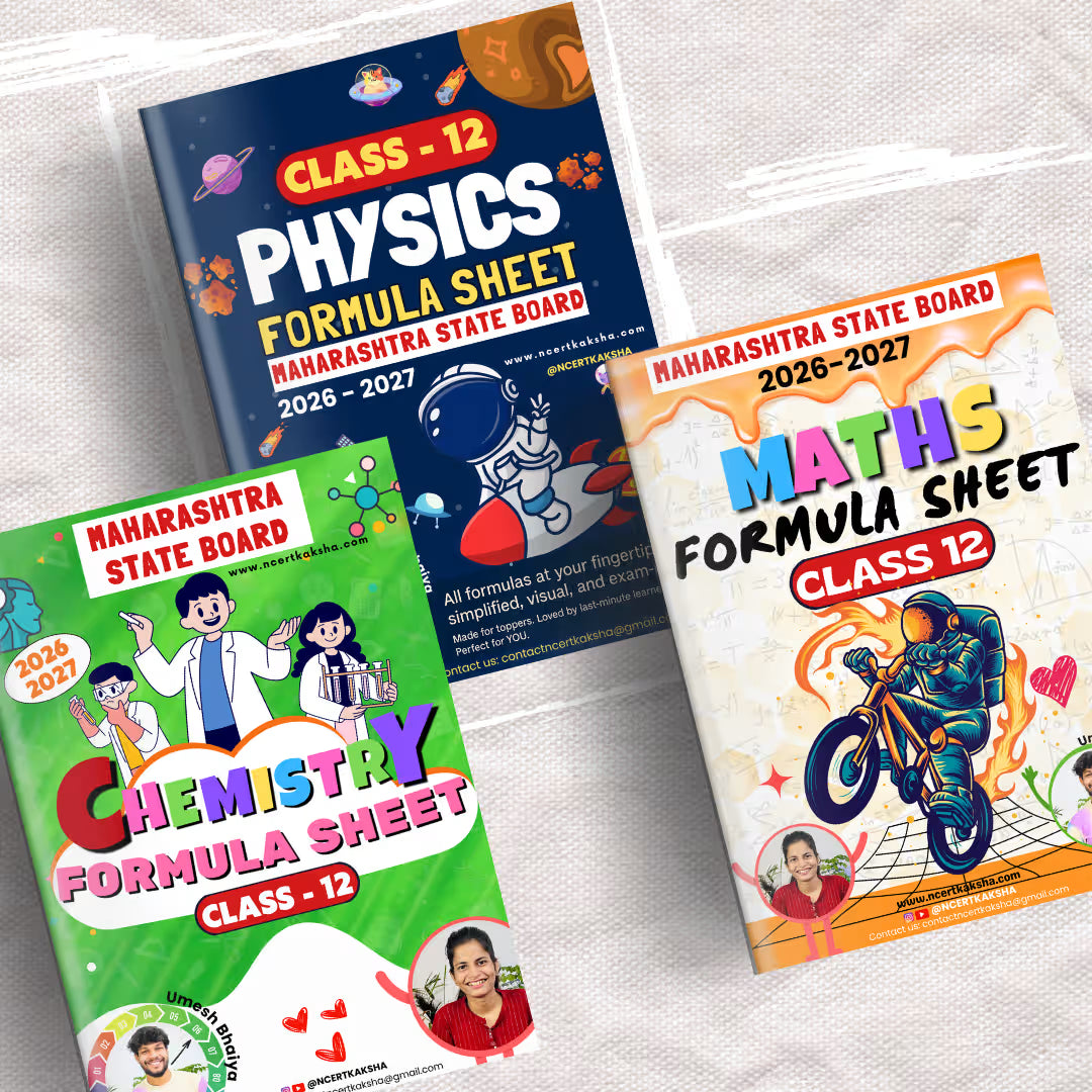Maharashtra state board Class 12 Chemistry Formula Sheet / Book / Topper's Notes / Short Notes HSC Board 2026-2027
