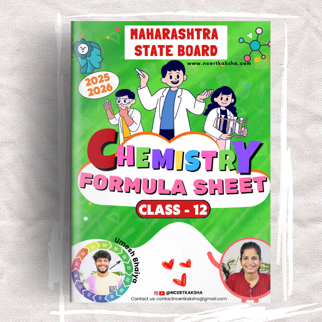 Maharashtra state board Class 12 chemistry Formula Sheet / Book / topper Notes / Short Notes