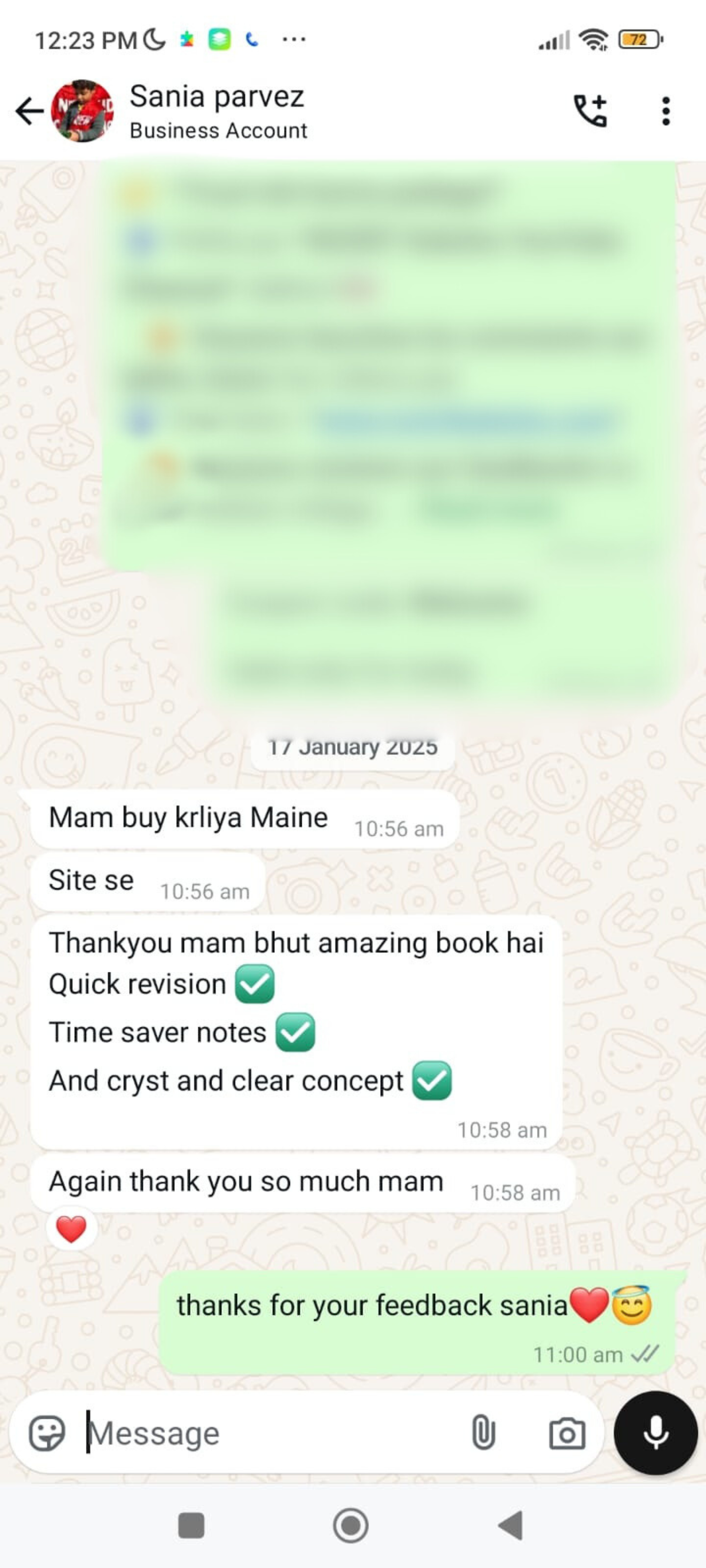 Student review image